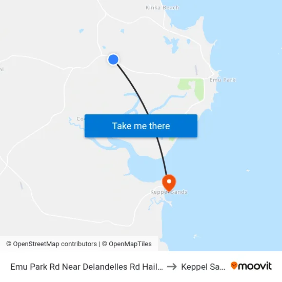 Emu Park Rd Near Delandelles Rd Hail 'N' Ride to Keppel Sands map