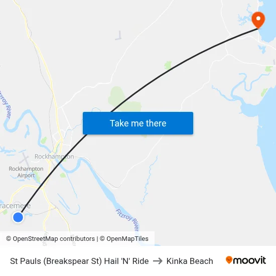 St Pauls (Breakspear St) Hail 'N' Ride to Kinka Beach map