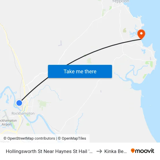 Hollingsworth St Near Haynes St Hail 'N' Ride to Kinka Beach map