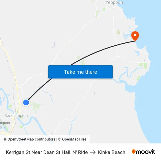 Kerrigan St Near Dean St Hail 'N' Ride to Kinka Beach map