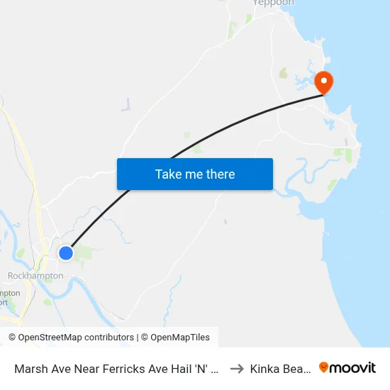 Marsh Ave Near Ferricks Ave Hail 'N' Ride to Kinka Beach map