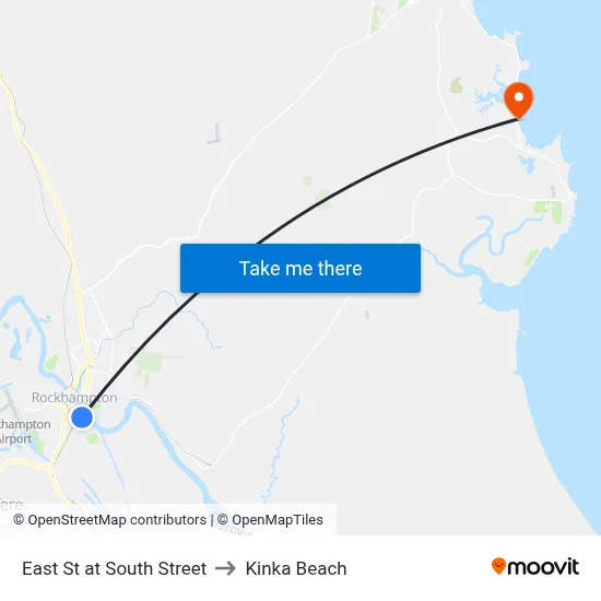 East St at South Street to Kinka Beach map