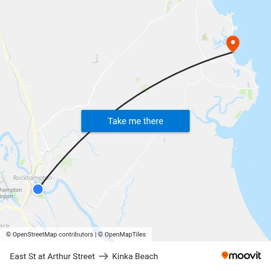 East St at Arthur Street to Kinka Beach map