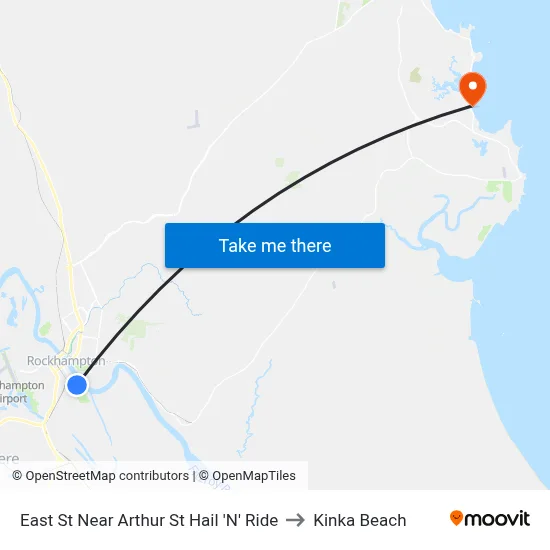 East St Near Arthur St Hail 'N' Ride to Kinka Beach map