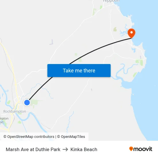 Marsh Ave at Duthie Park to Kinka Beach map