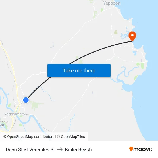 Dean St at Venables St to Kinka Beach map