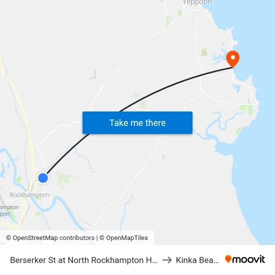 Berserker St at North Rockhampton High to Kinka Beach map