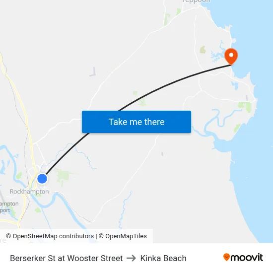 Berserker St at Wooster Street to Kinka Beach map