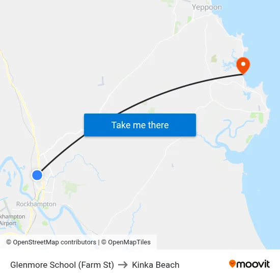 Glenmore School (Farm St) to Kinka Beach map