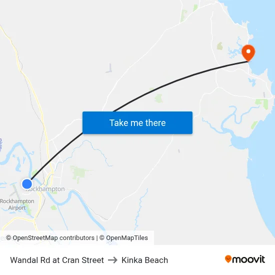 Wandal Rd at Cran Street to Kinka Beach map