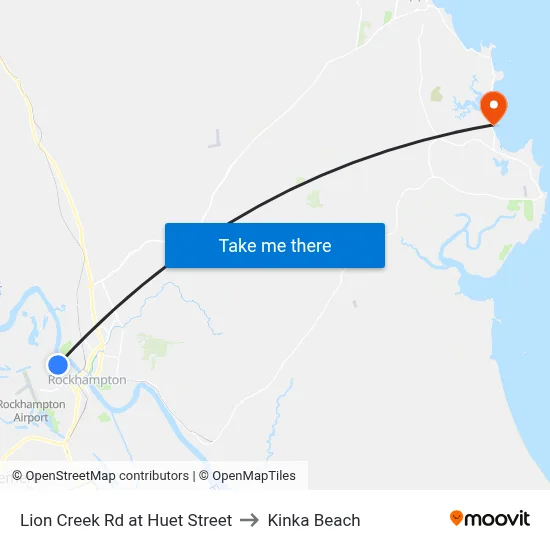 Lion Creek Rd at Huet Street to Kinka Beach map