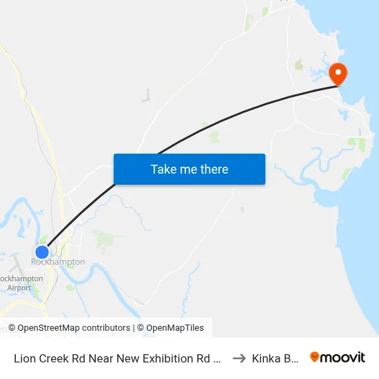 Lion Creek Rd Near New Exhibition Rd Hail 'N' Ride to Kinka Beach map