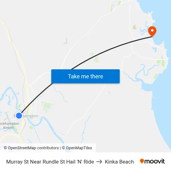 Murray St Near Rundle St Hail 'N' Ride to Kinka Beach map