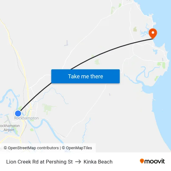 Lion Creek Rd at Pershing St to Kinka Beach map