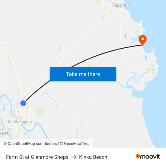 Farm St at Glenmore Shops to Kinka Beach map