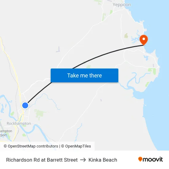 Richardson Rd at Barrett Street to Kinka Beach map