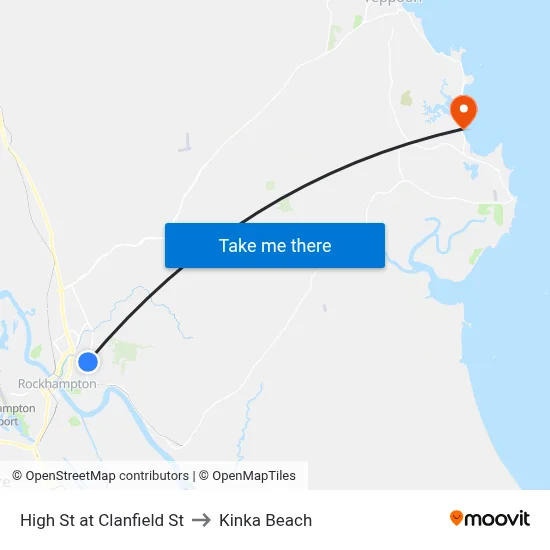 High St at Clanfield St to Kinka Beach map