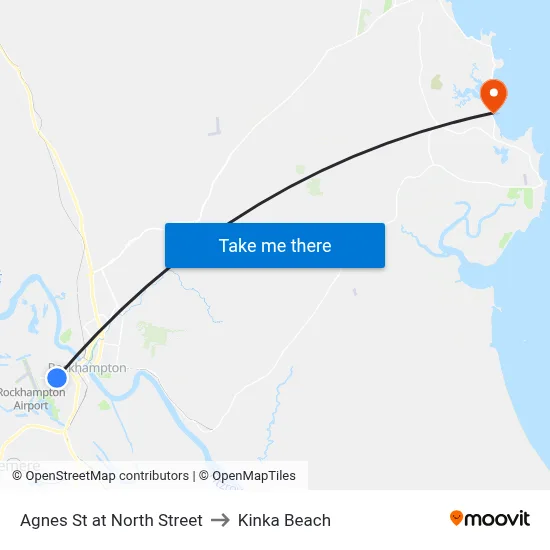 Agnes St at North Street to Kinka Beach map