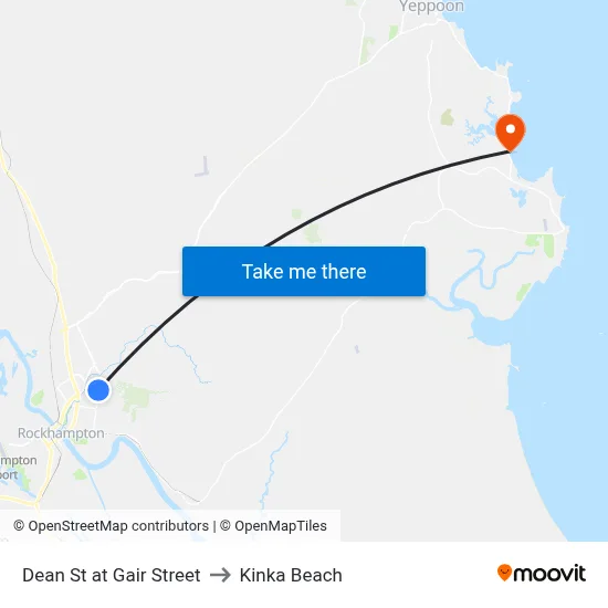 Dean St at Gair Street to Kinka Beach map