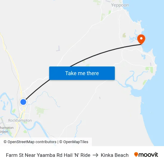 Farm St Near Yaamba Rd Hail 'N' Ride to Kinka Beach map