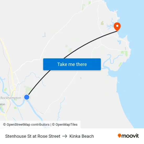 Stenhouse St at Rose Street to Kinka Beach map