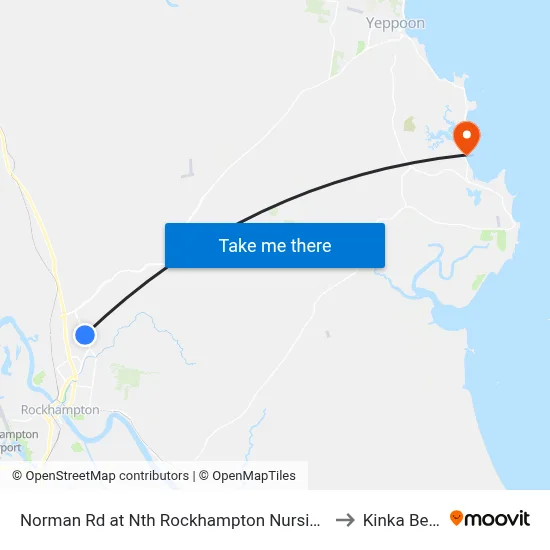 Norman Rd at Nth Rockhampton Nursing Centre to Kinka Beach map