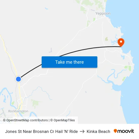Jones St Near Brosnan Cr Hail 'N' Ride to Kinka Beach map