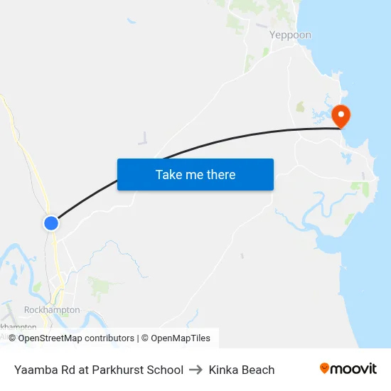 Yaamba Rd at Parkhurst School to Kinka Beach map