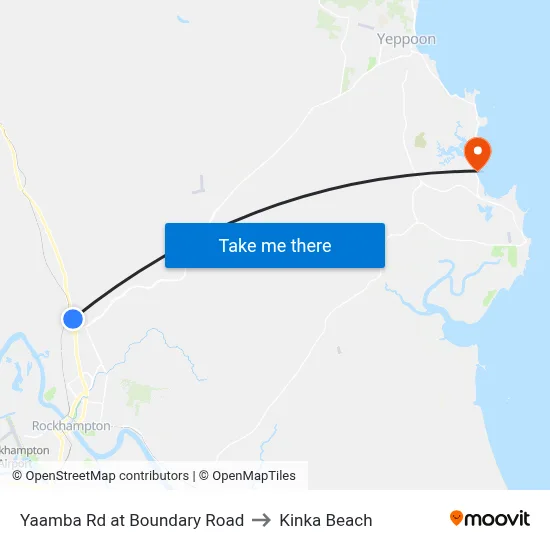 Yaamba Rd at Boundary Road to Kinka Beach map