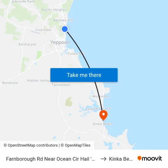 Farnborough Rd Near Ocean Cir Hail 'N' Ride to Kinka Beach map