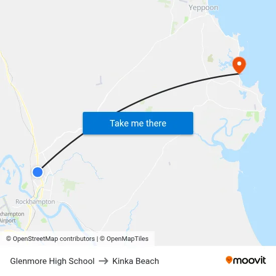 Glenmore High School to Kinka Beach map