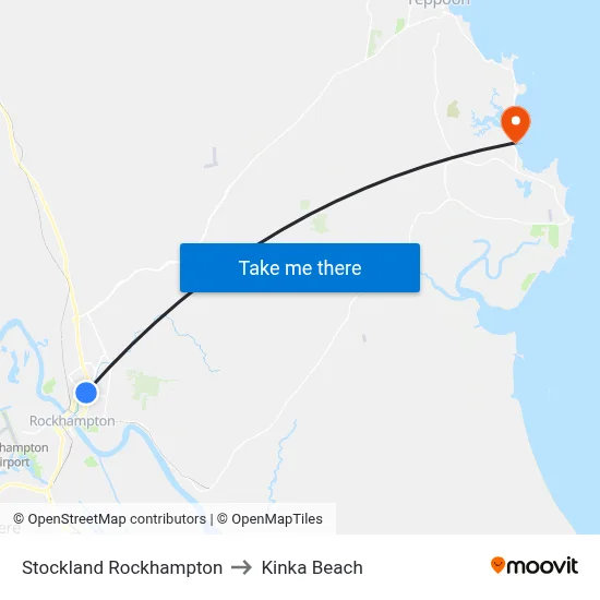 Stockland Rockhampton to Kinka Beach map