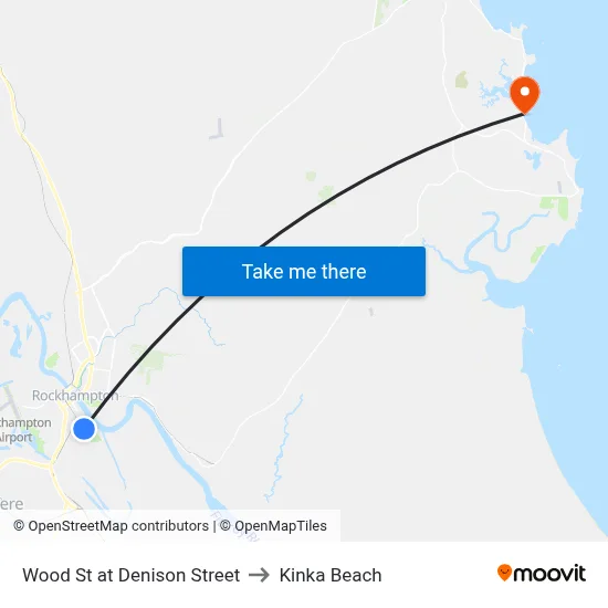 Wood St at Denison Street to Kinka Beach map