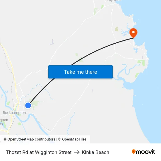 Thozet Rd at Wigginton Street to Kinka Beach map