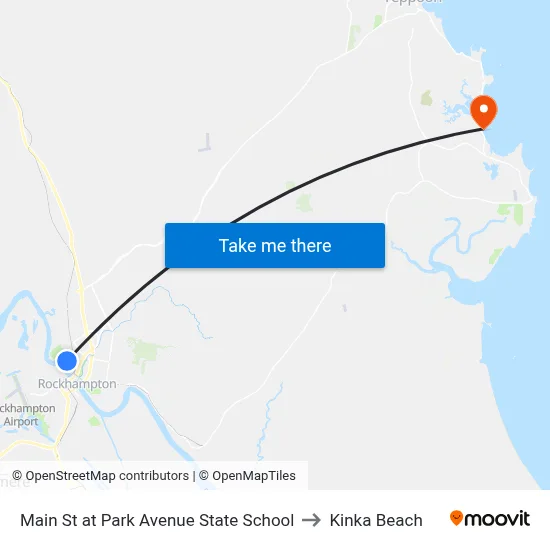 Main St at Park Avenue State School to Kinka Beach map