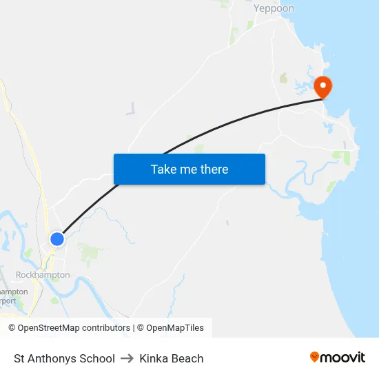 St Anthonys School to Kinka Beach map