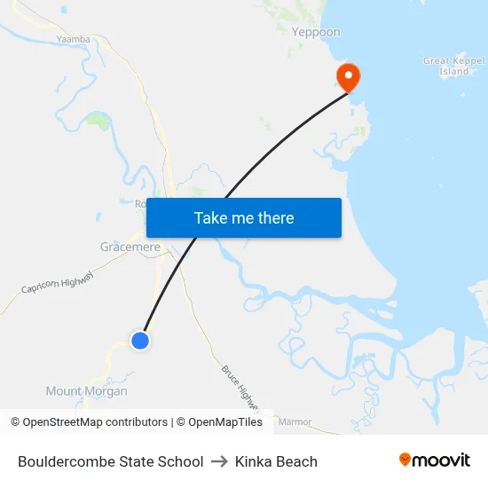Bouldercombe State School to Kinka Beach map