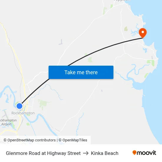 Glenmore Road at Highway Street to Kinka Beach map
