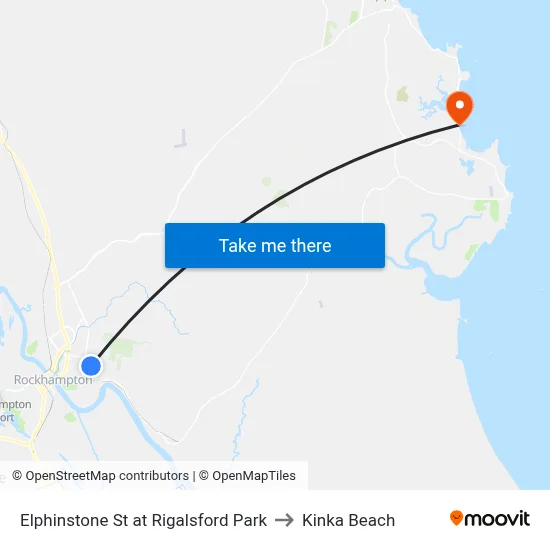 Elphinstone St at Rigalsford Park to Kinka Beach map