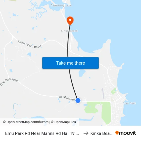Emu Park Rd Near Manns Rd Hail 'N' Ride to Kinka Beach map