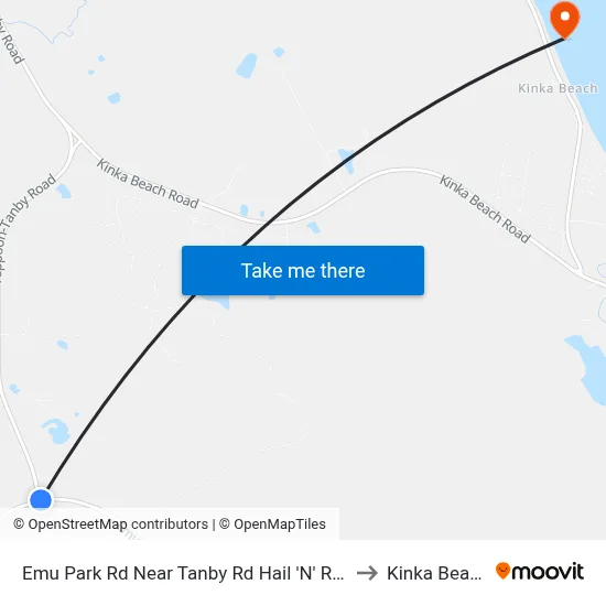 Emu Park Rd Near Tanby Rd Hail 'N' Ride to Kinka Beach map