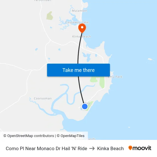 Como Pl Near Monaco Dr Hail 'N' Ride to Kinka Beach map