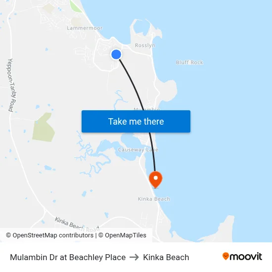 Mulambin Dr at Beachley Place to Kinka Beach map