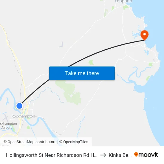 Hollingsworth St Near Richardson Rd Hail 'N' Ride to Kinka Beach map