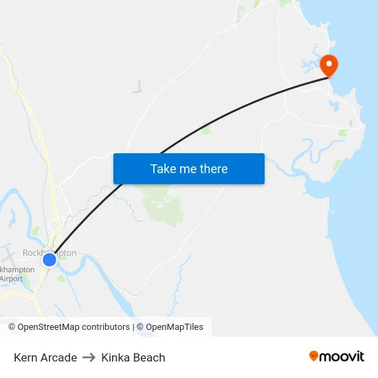 Kern Arcade to Kinka Beach map