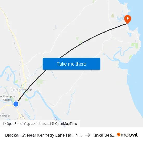 Blackall St Near Kennedy Lane Hail 'N' Ride to Kinka Beach map