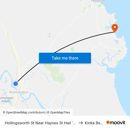 Hollingsworth St Near Haynes St Hail 'N' Ride to Kinka Beach map