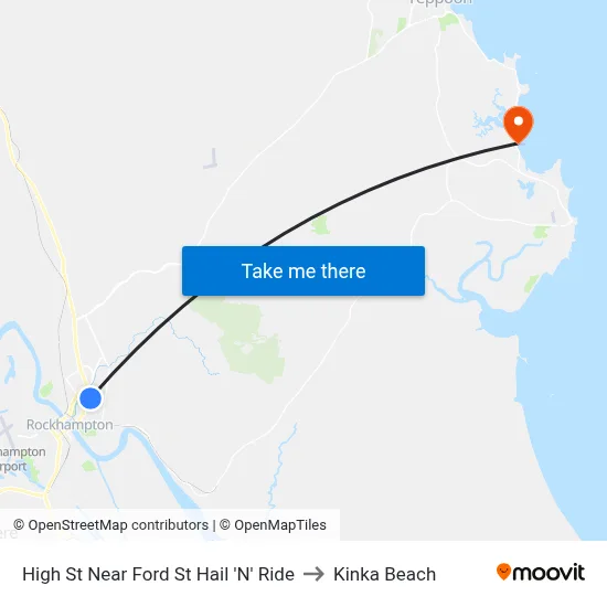 High St Near Ford St Hail 'N' Ride to Kinka Beach map