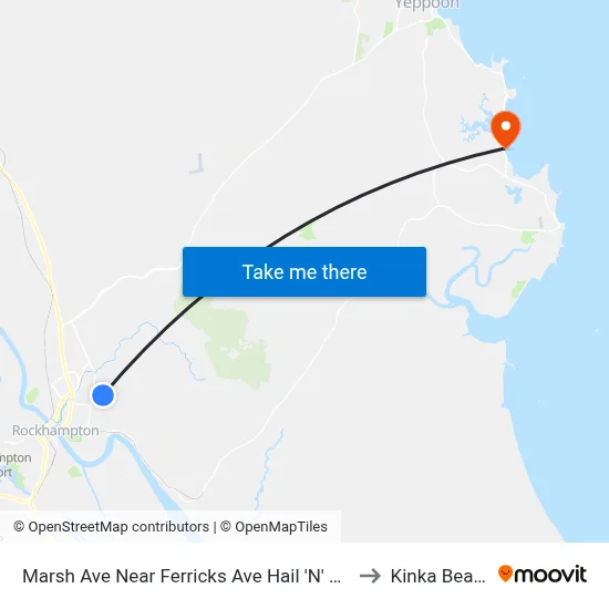 Marsh Ave Near Ferricks Ave Hail 'N' Ride to Kinka Beach map