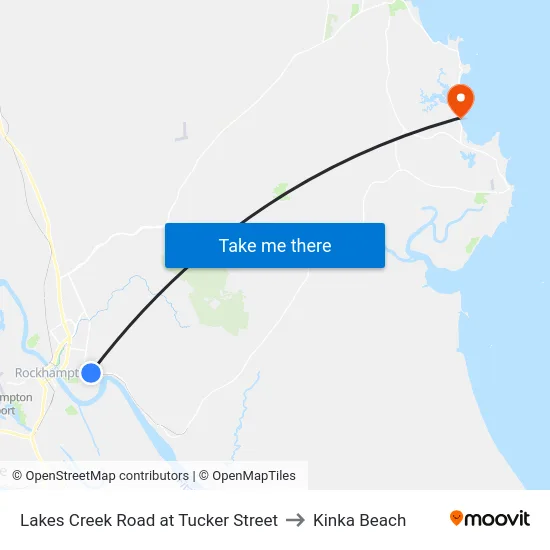 Lakes Creek Road at Tucker Street to Kinka Beach map